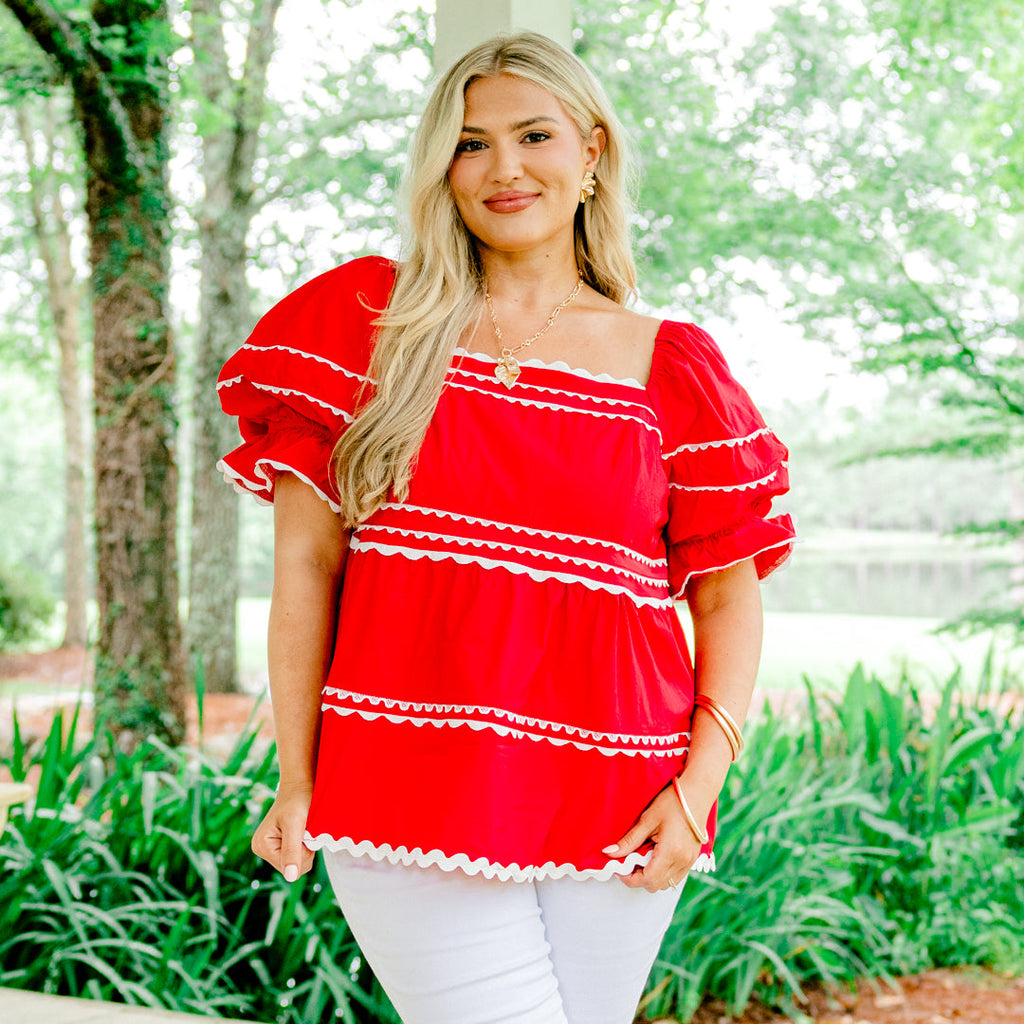 Stellar Beauty Top, Red