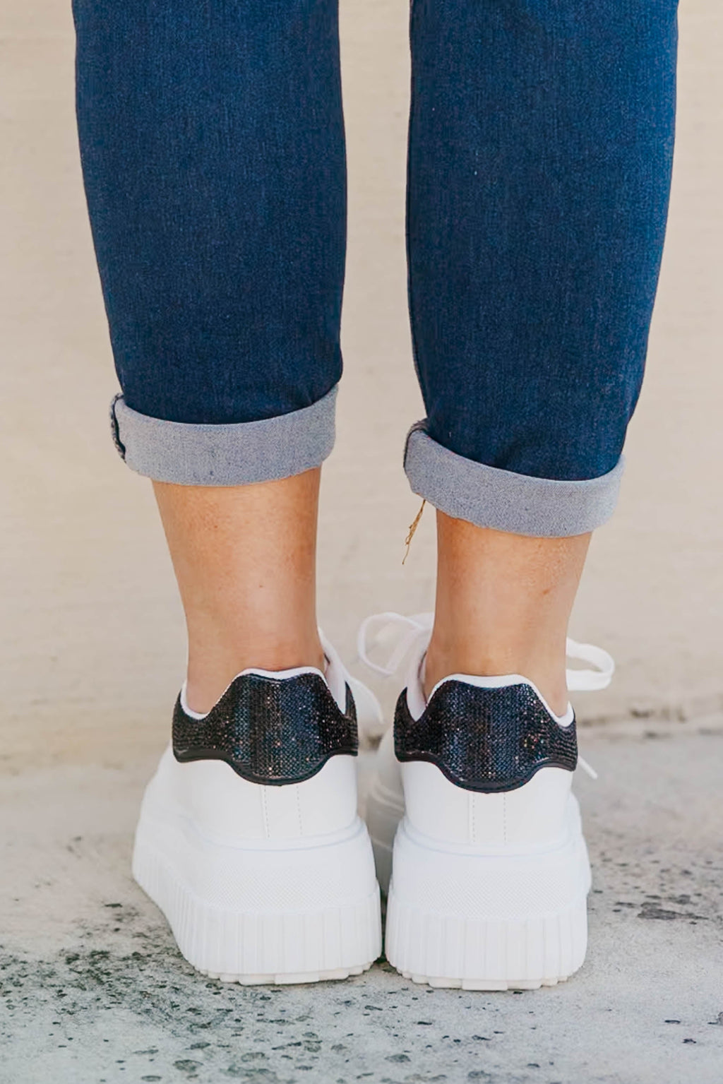 Step and Sparkle Shoes, White-Black