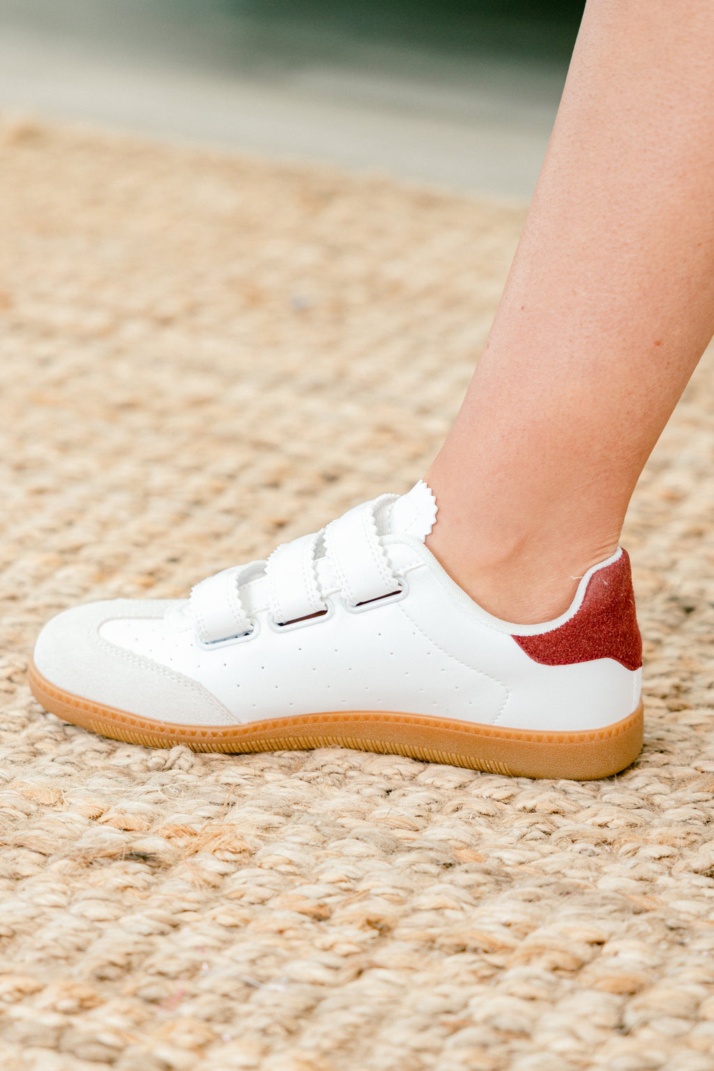 Sticking Together Sneakers, Burgundy