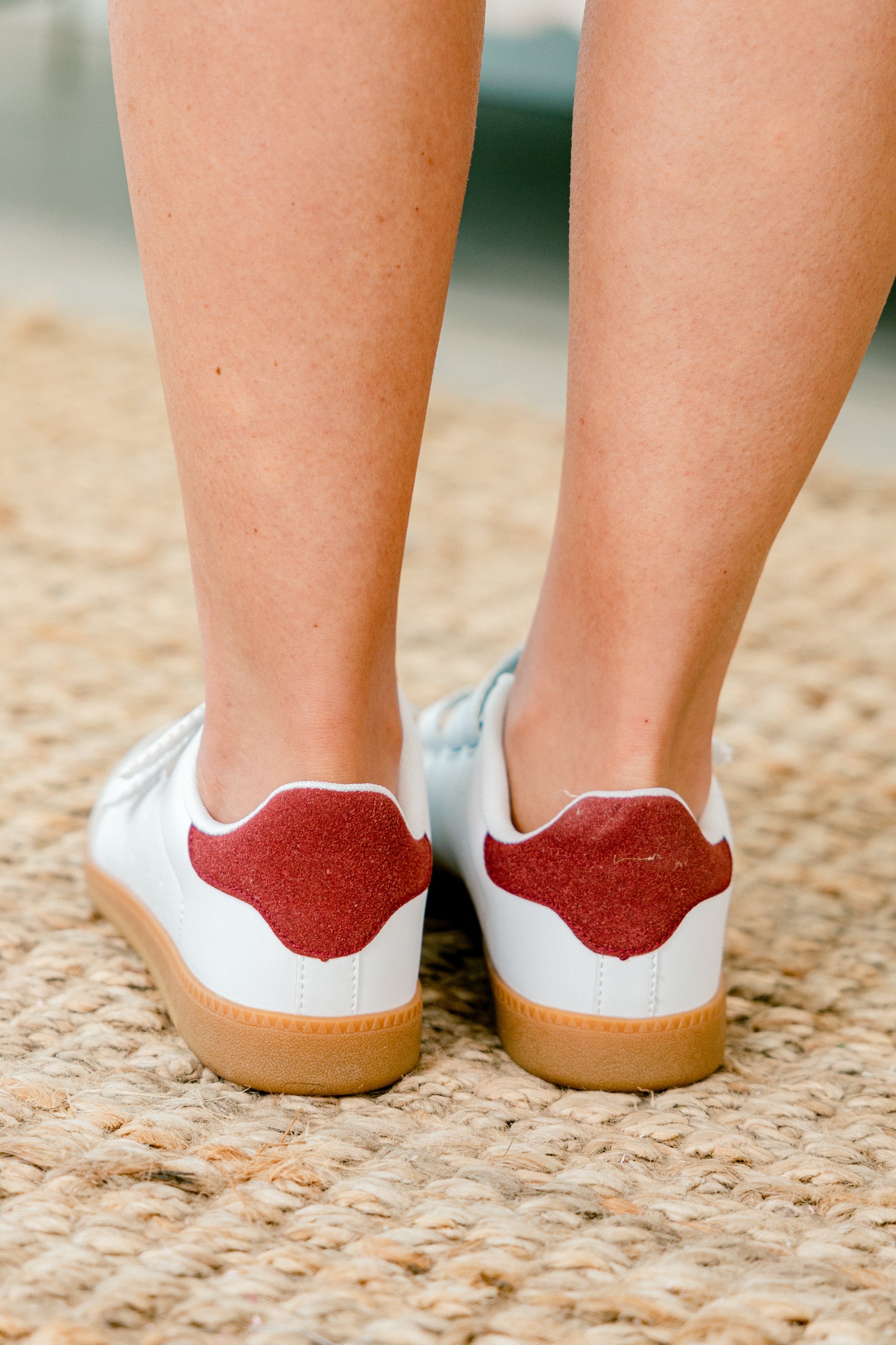 Sticking Together Sneakers, Burgundy