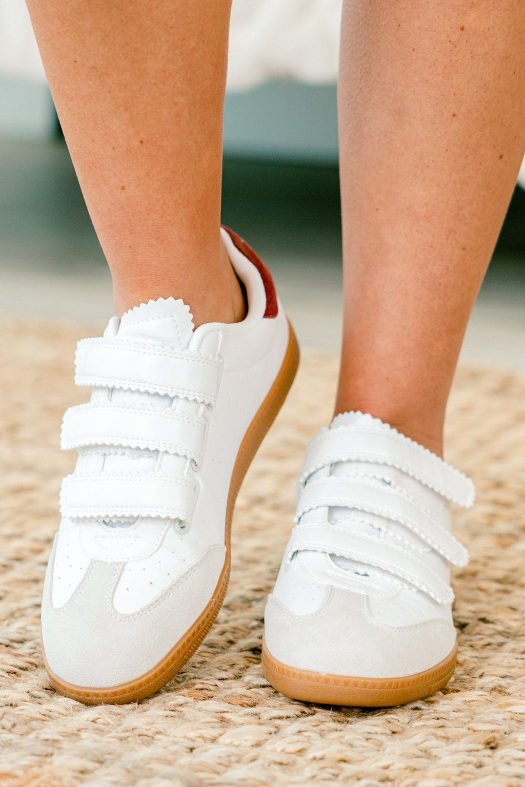 Sticking Together Sneakers, Burgundy