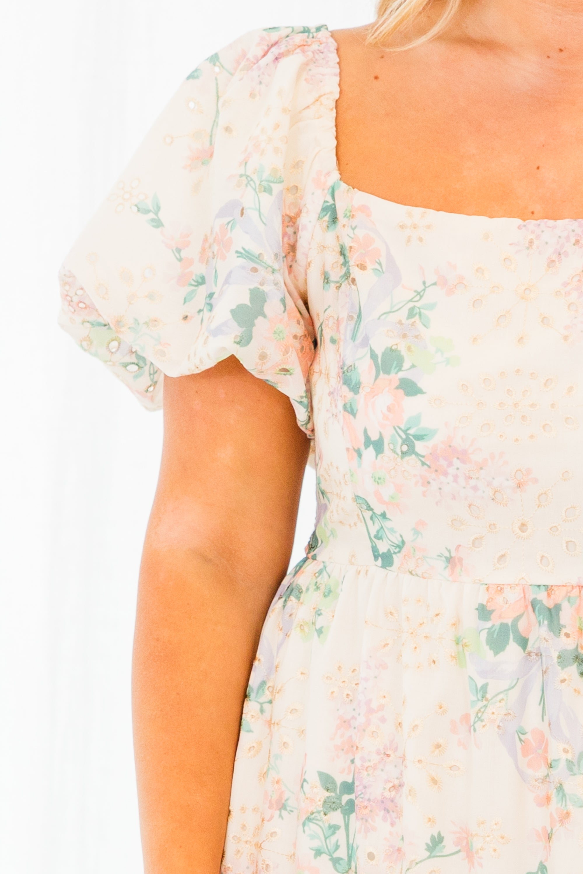 Still On For Brunch Dress, Cream Multi
