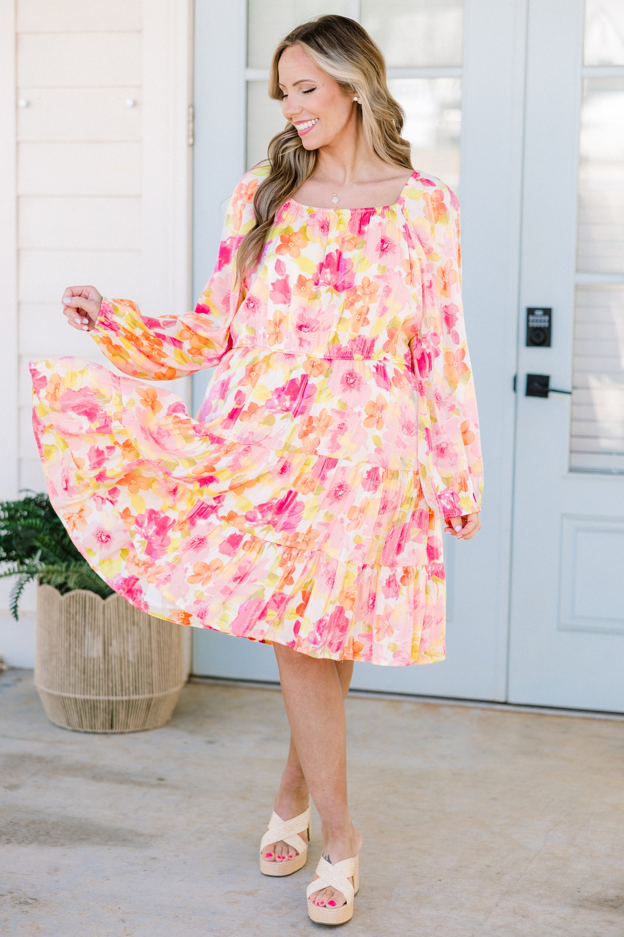 Story Unfolding Dress, Pink