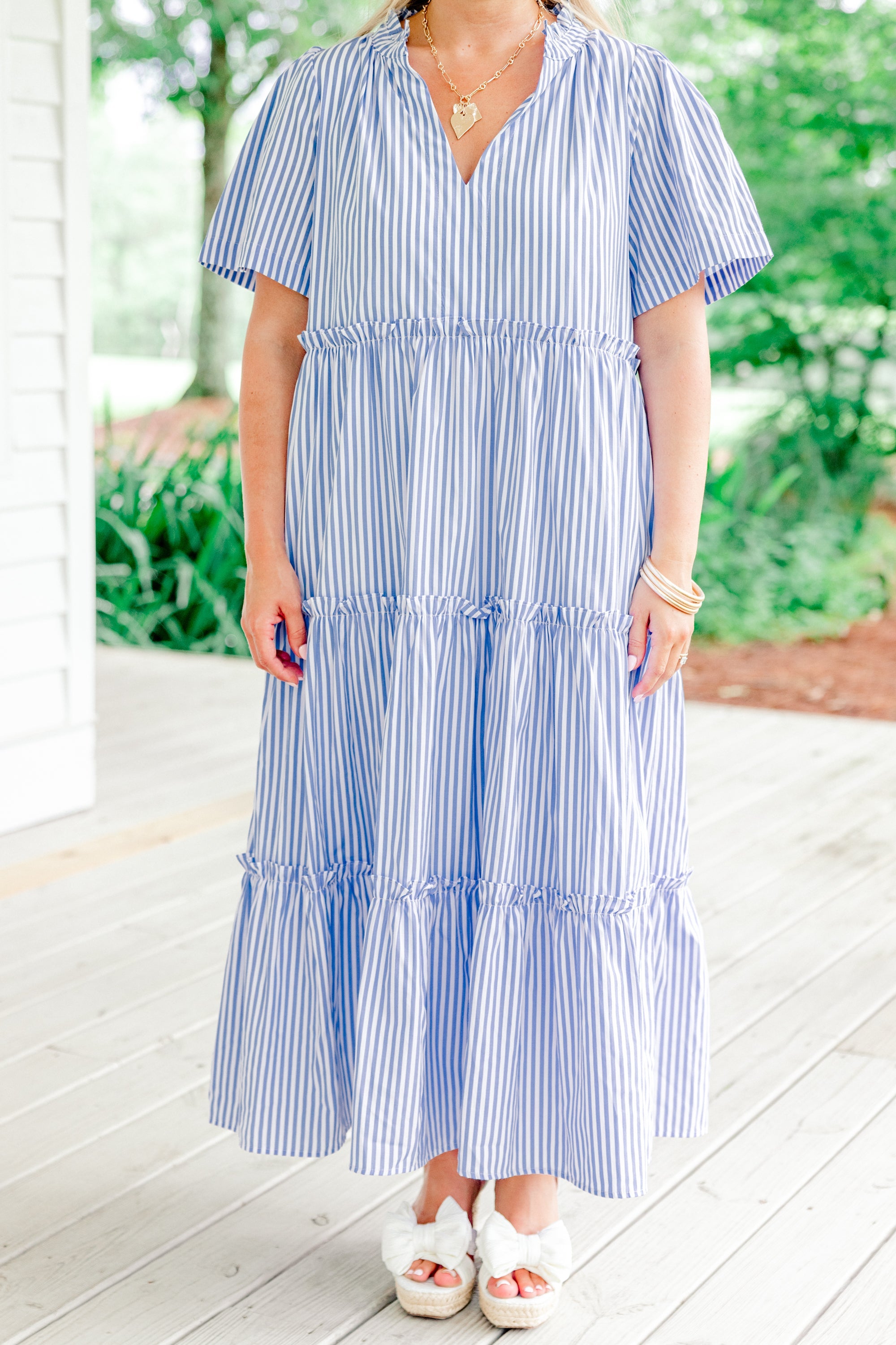 Straight Shot Dress, Blue Stripe