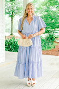 Straight Shot Dress, Blue Stripe