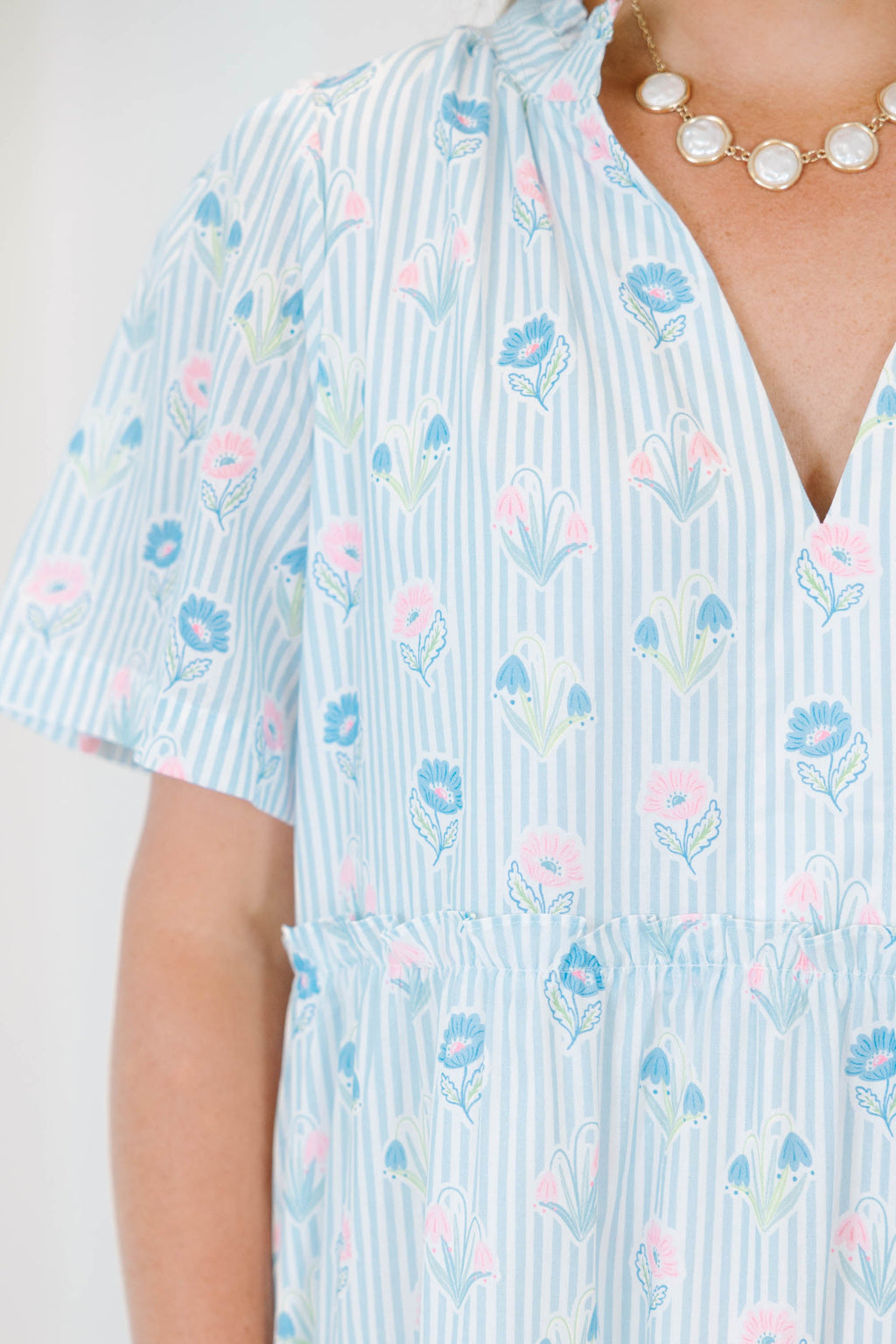 Straight Shot Dress, Baby Blue Stripe
