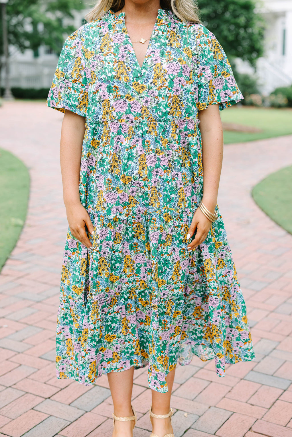 Straight Shot Dress, Cream Floral