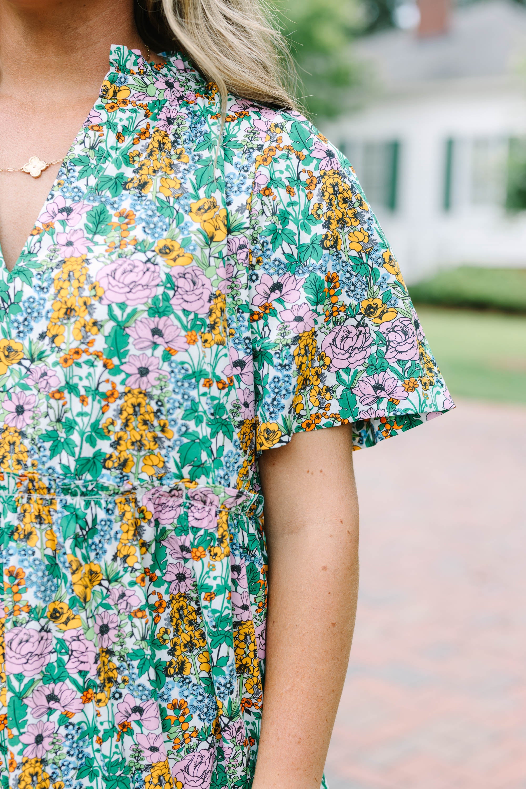 Straight Shot Dress, Cream Floral