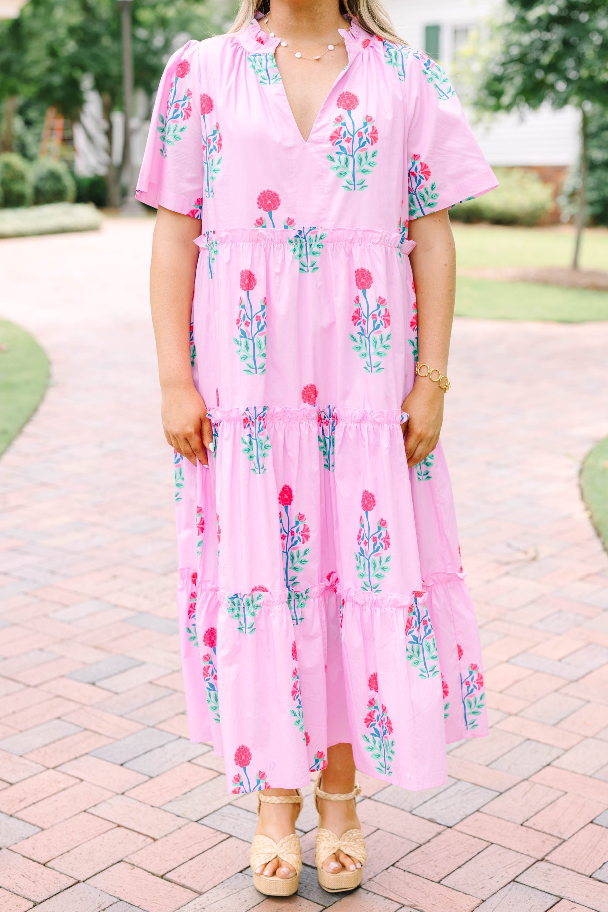 Straight Shot Dress, Fuchsia Floral