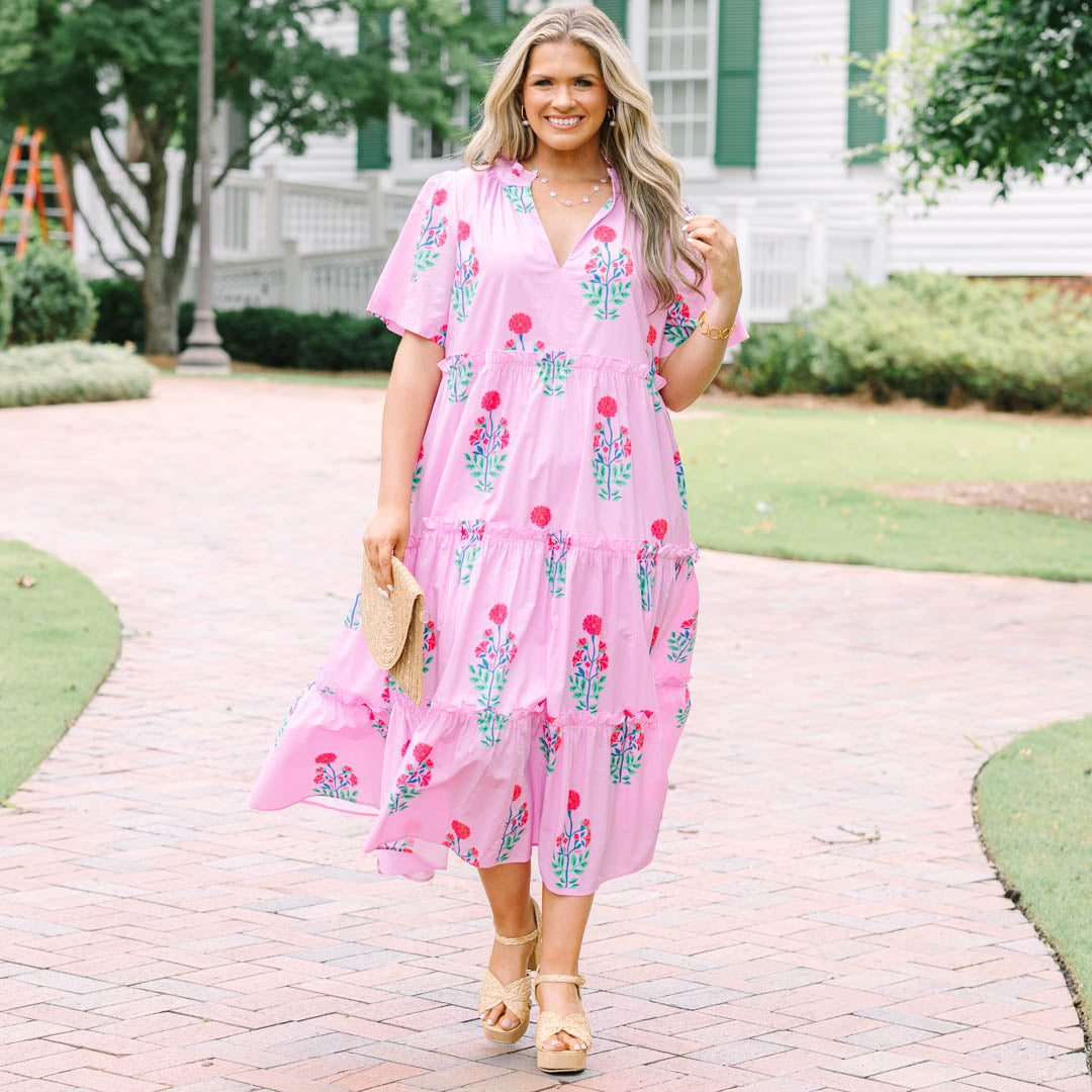 Straight Shot Dress, Fuchsia Floral