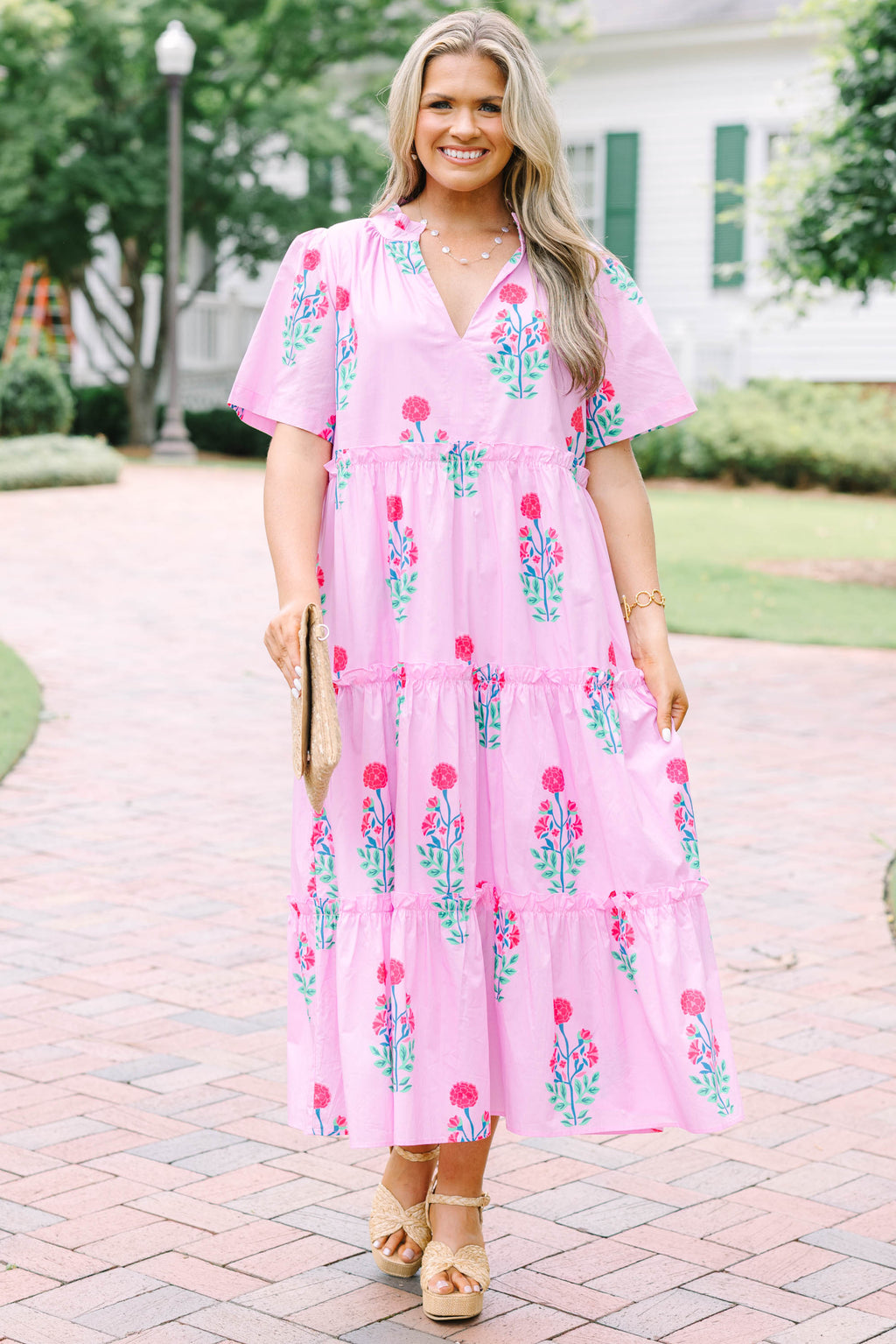 Straight Shot Dress, Fuchsia Floral