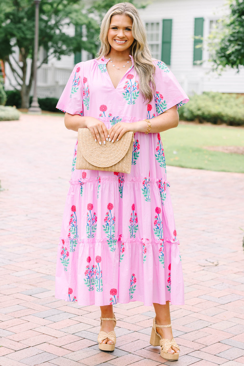 Straight Shot Dress, Fuchsia Floral