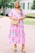 Straight Shot Dress, Fuchsia Floral