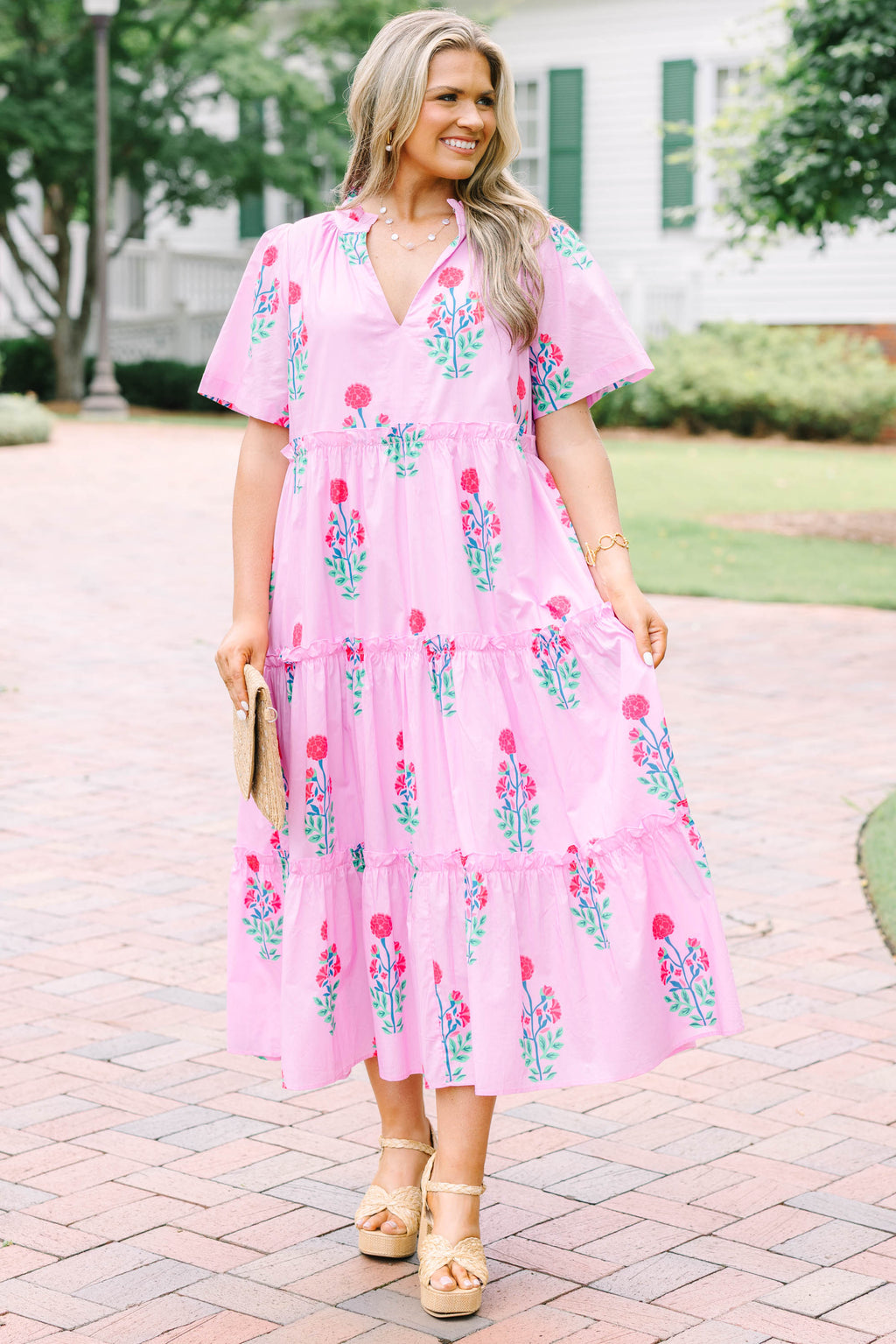 Straight Shot Dress, Fuchsia Floral