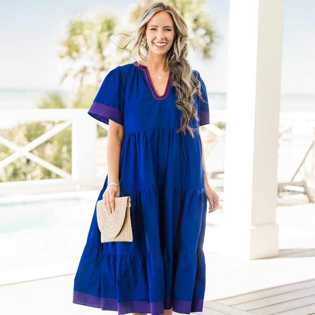 Straight Shot Dress, Navy