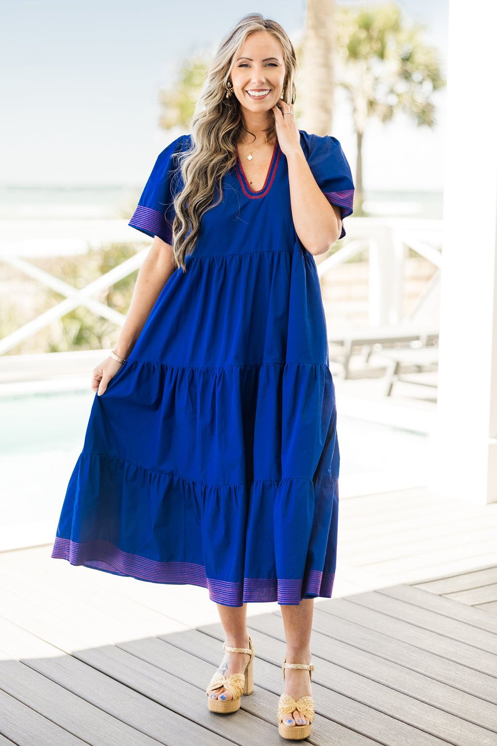 Straight Shot Dress, Navy
