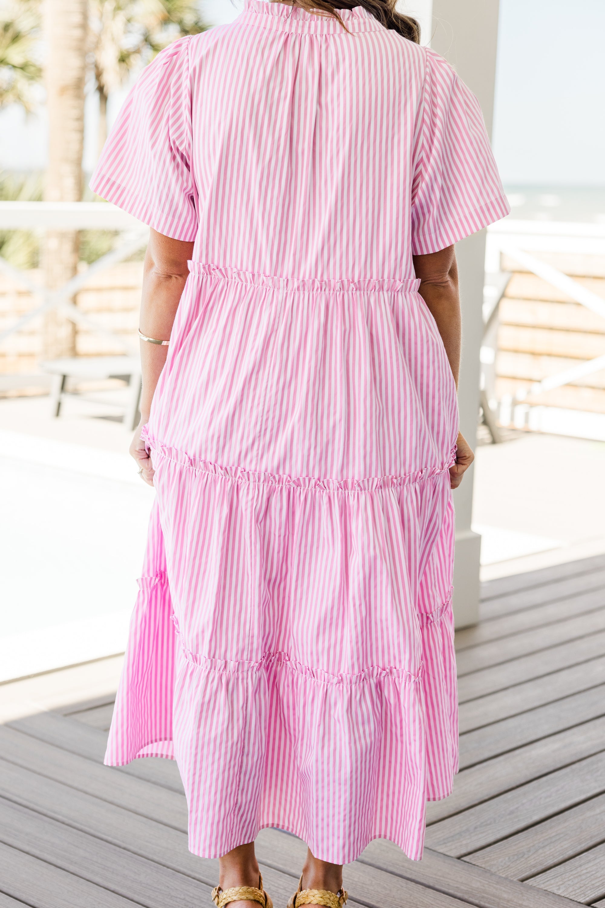 Straight Shot Dress, Pink Stripe