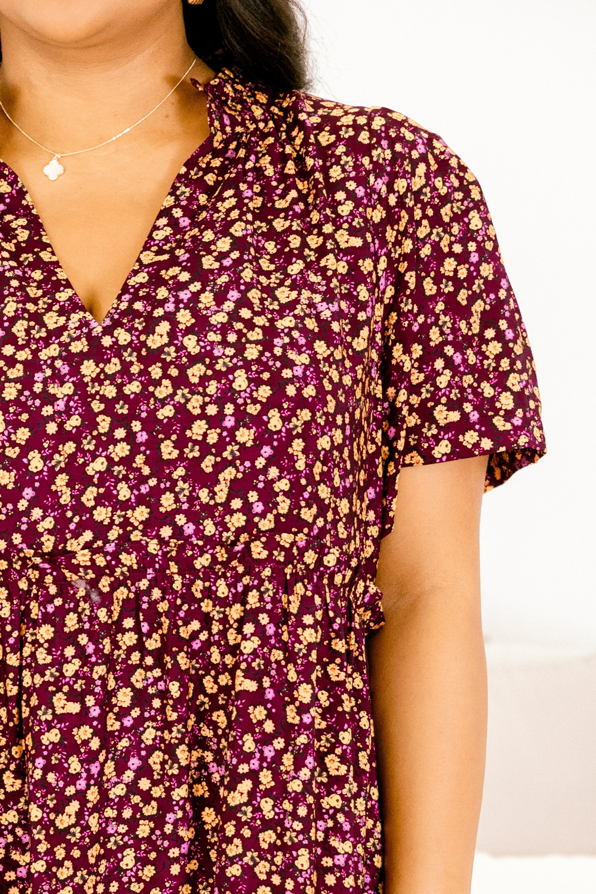 Straight Shot Dress, Plum Floral