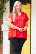 Straight Stunner Top, Tomato Red