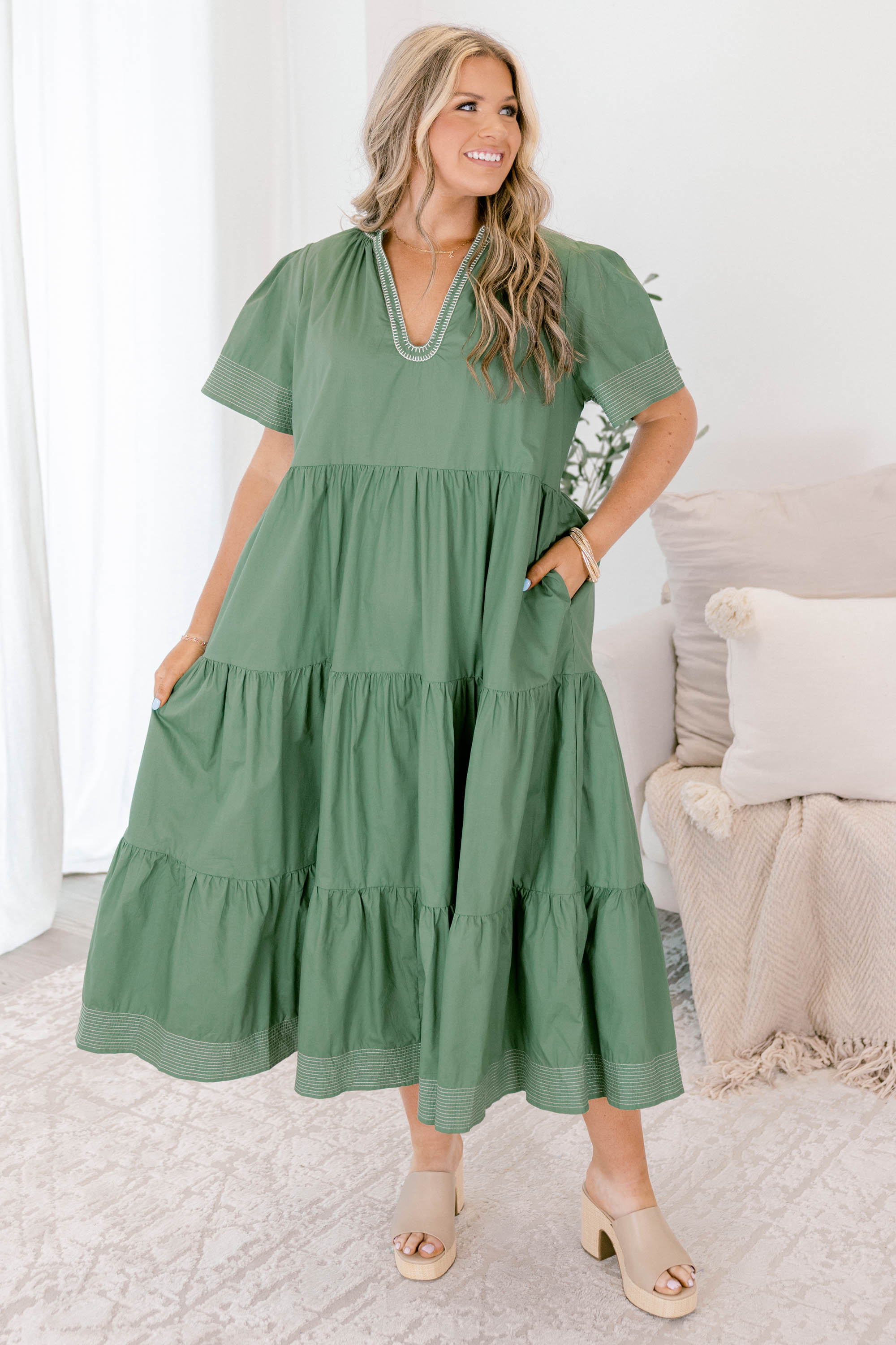 Straight Shot Dress, Sage