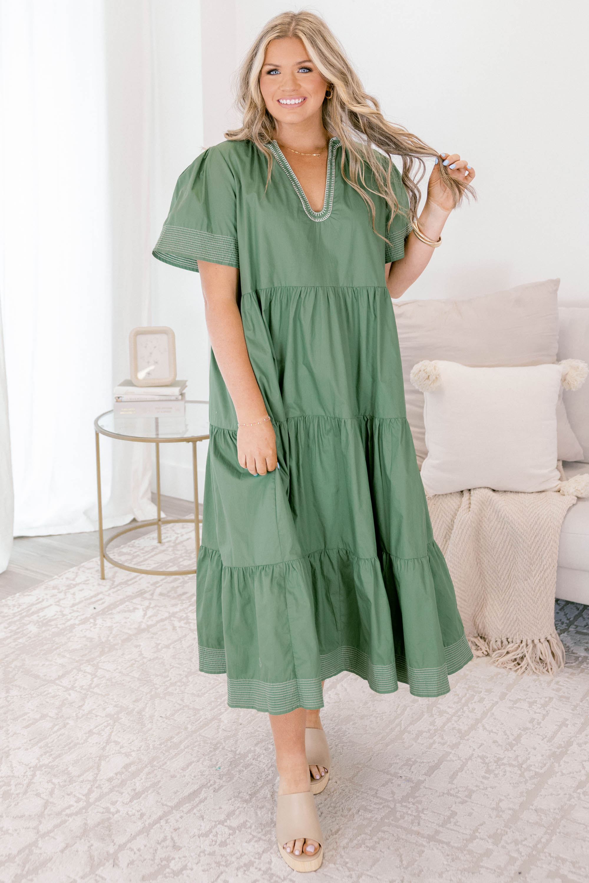 Straight Shot Dress, Sage