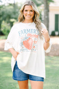 Strawberry Season Boyfriend Tee, Ivory