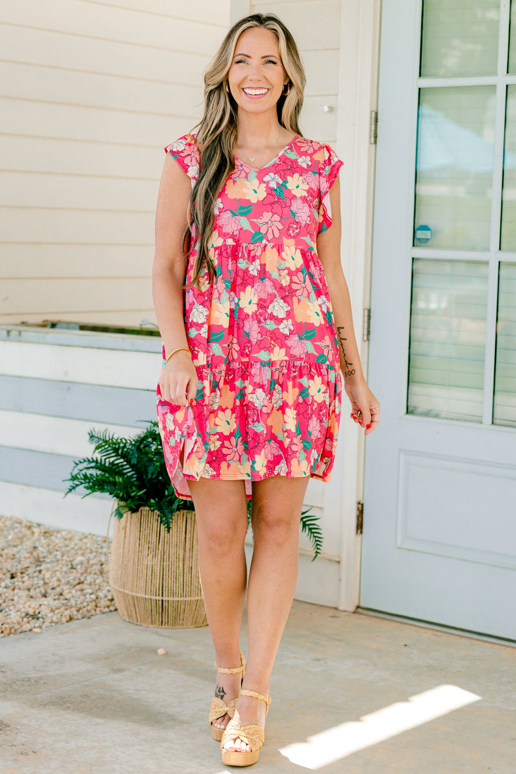 Strawberry Sorbet Dress, Hot Pink