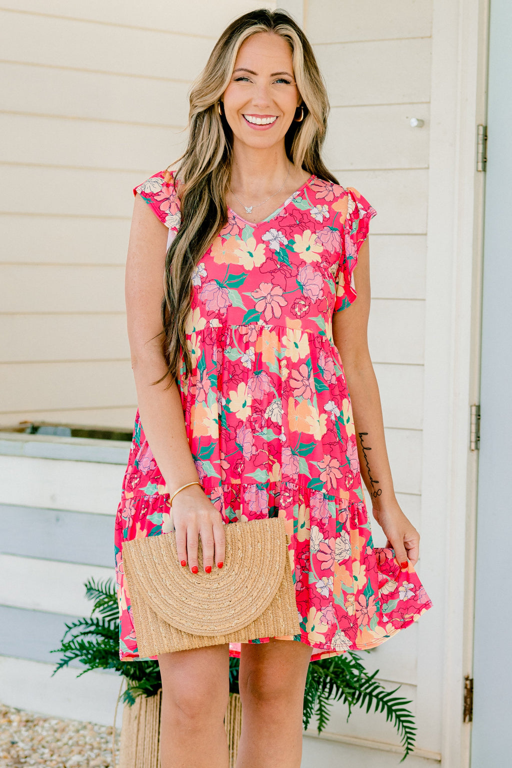 Strawberry Sorbet Dress, Hot Pink