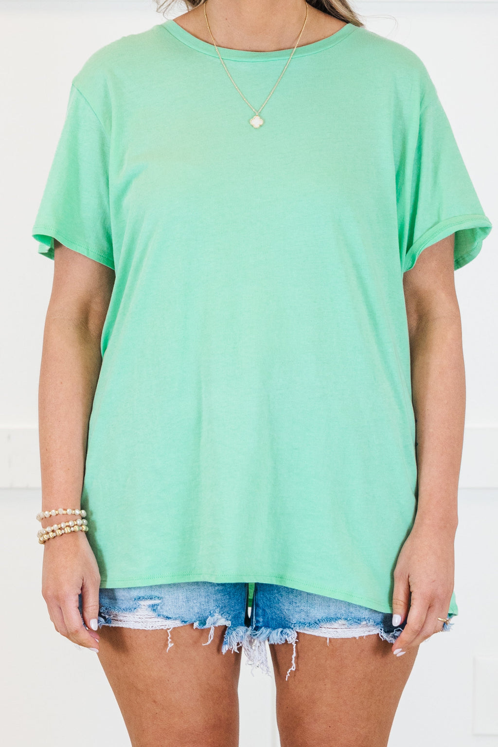 String Of Luck Tee, Green Mint