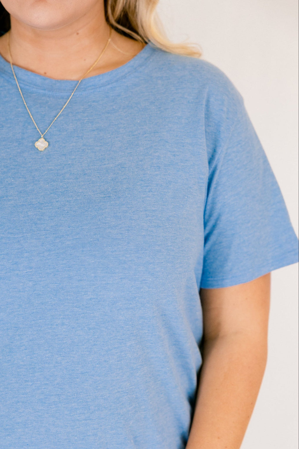 String of Luck Tee, Heather Ocean Blue