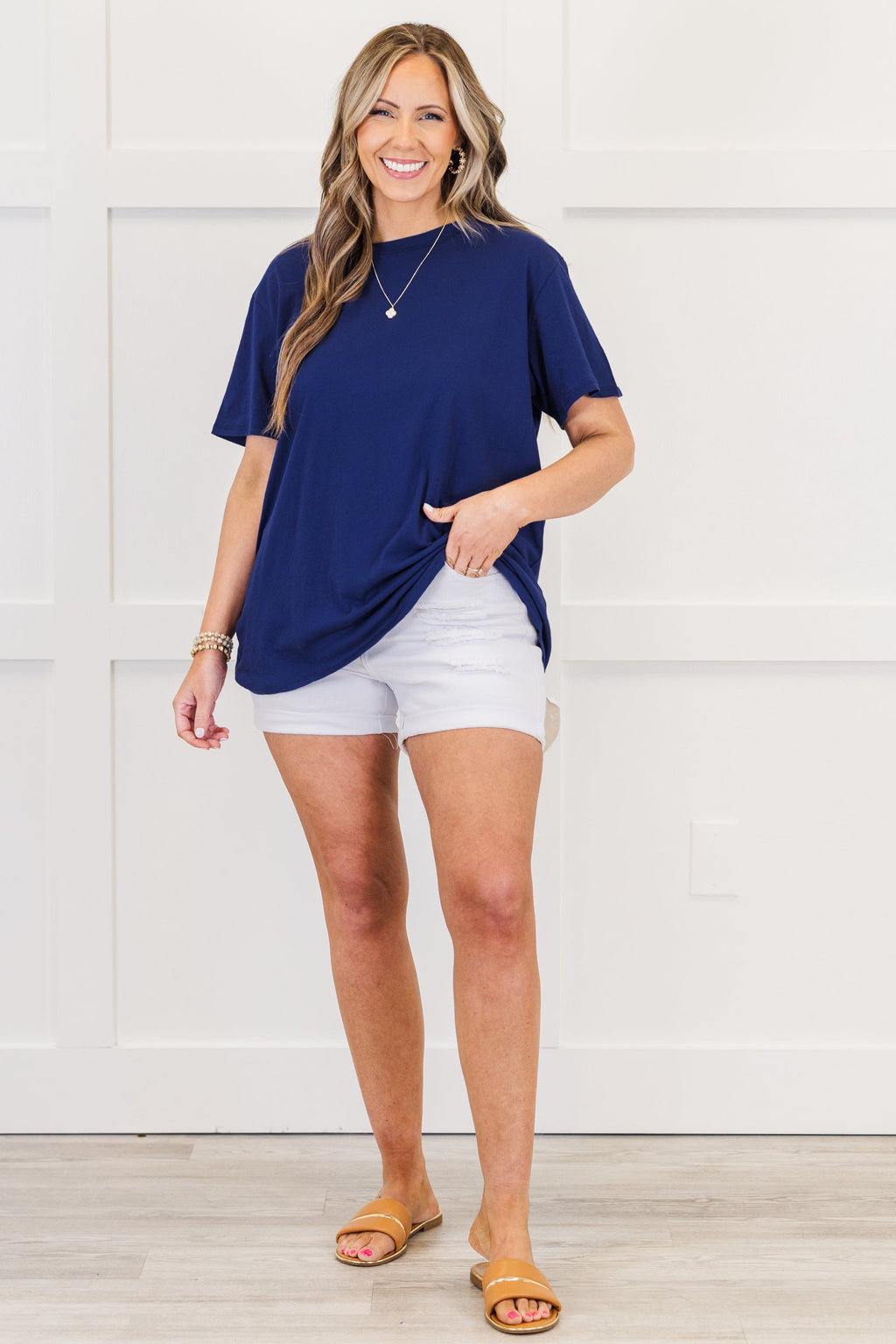 String Of Luck Tee, Light Navy