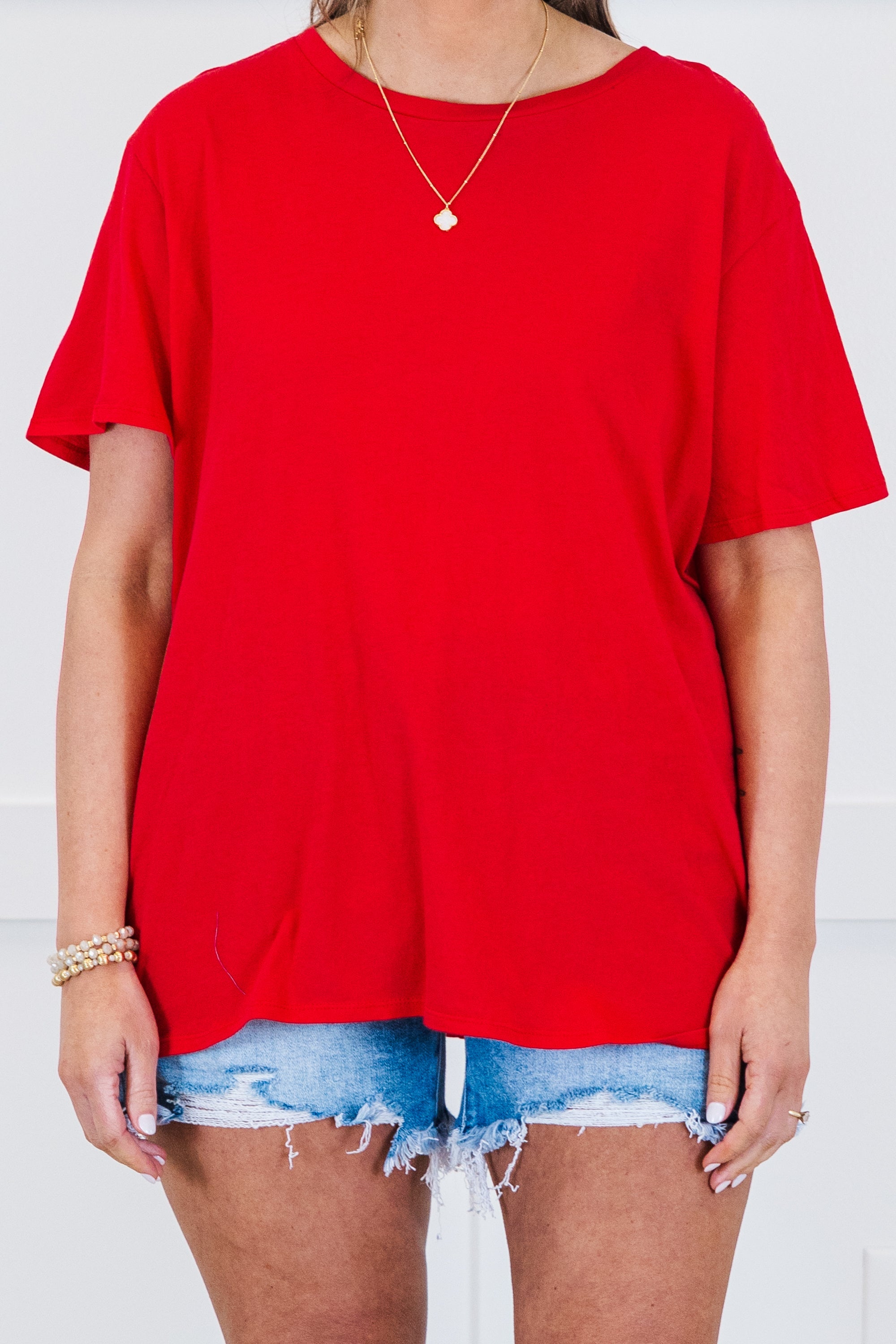 String Of Luck Tee, Ruby