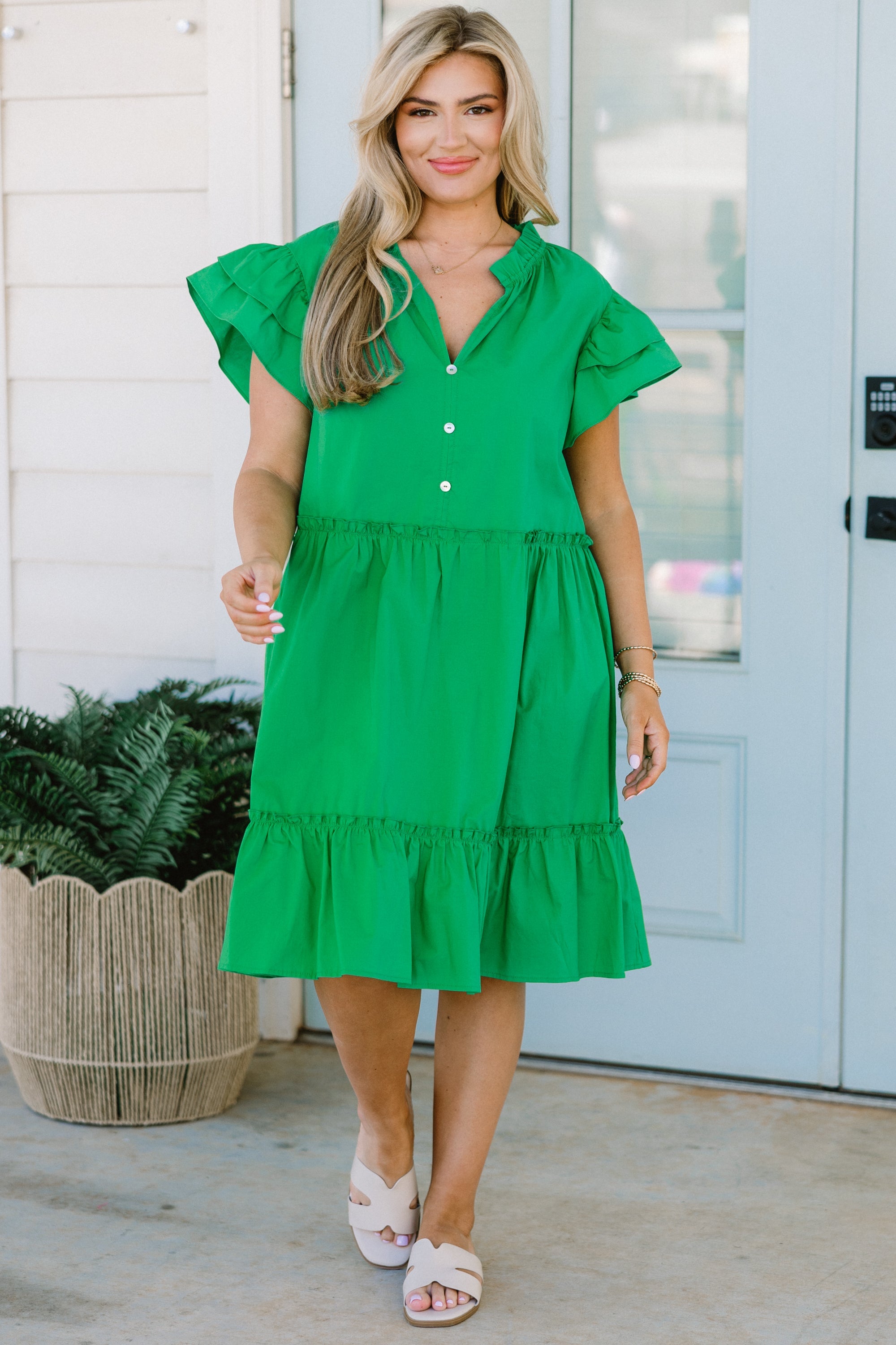 Stuck In The Moment Dress, Green