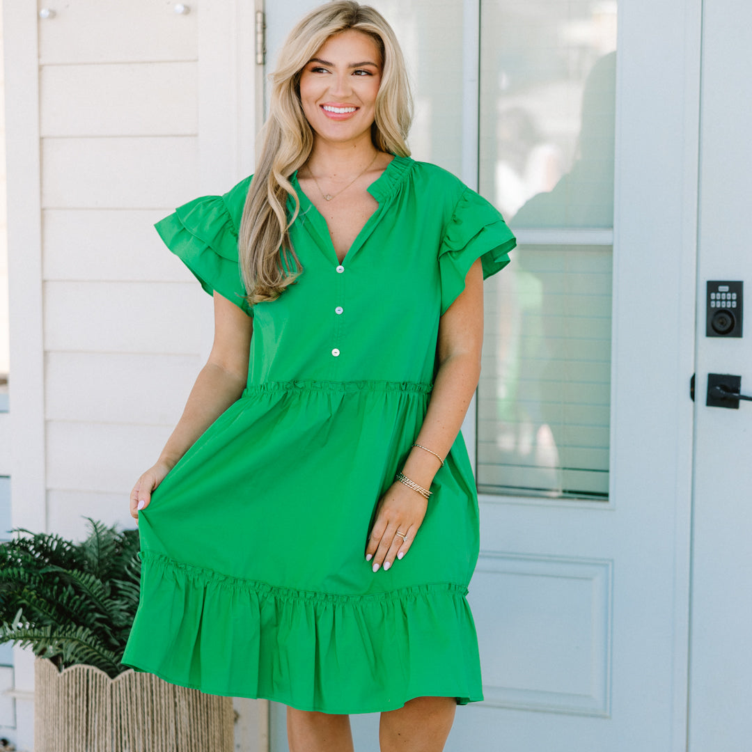 Stuck In The Moment Dress, Green