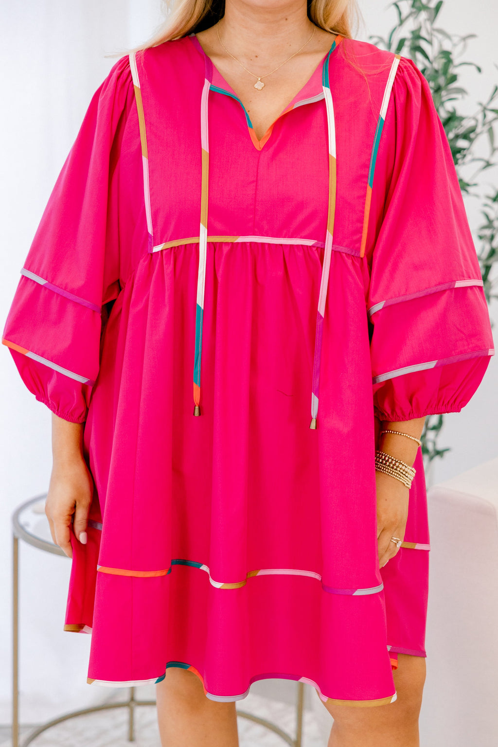 Stuck In Your Ways Dress, Fuchsia