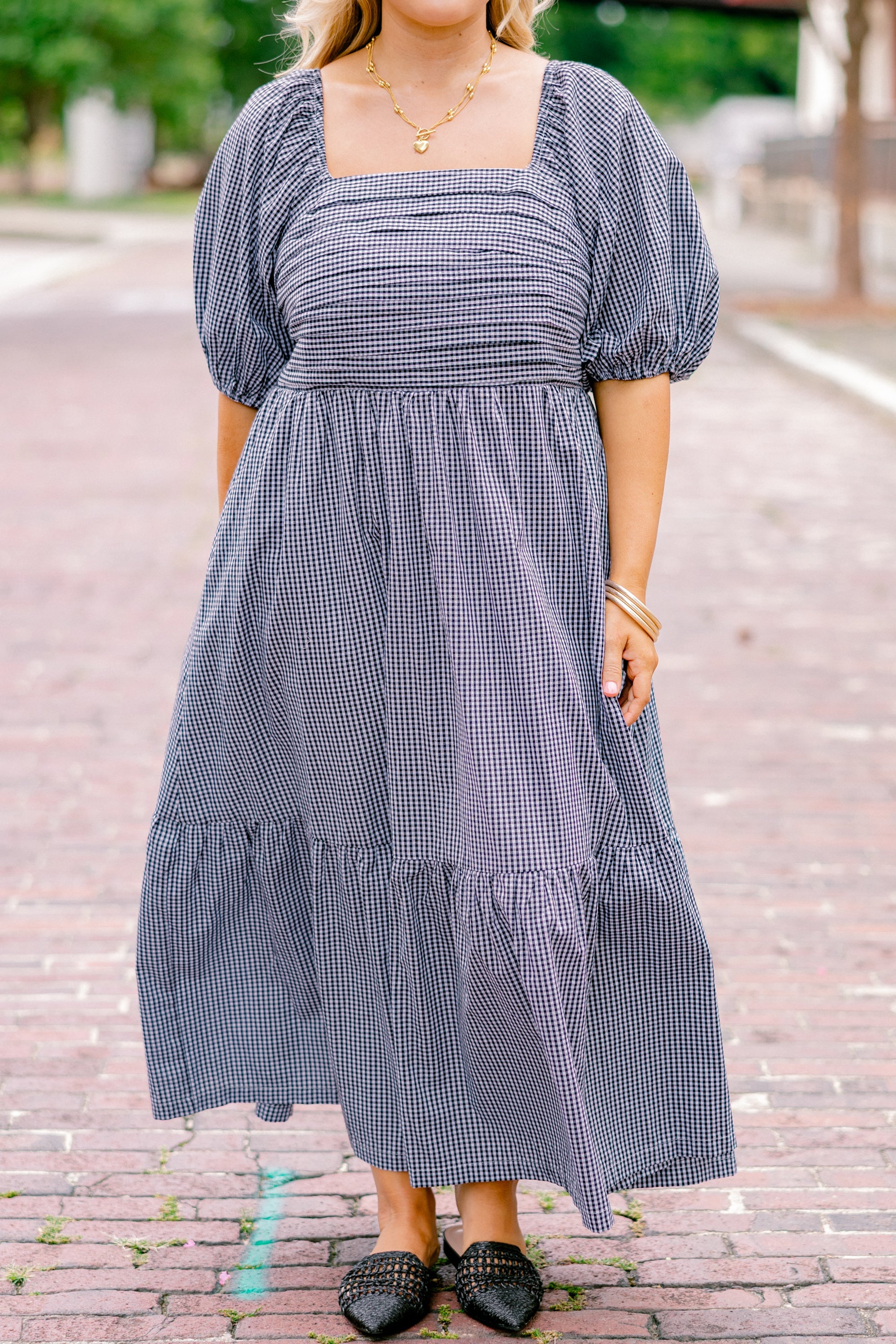 Stunning Views Dress, Black Gingham