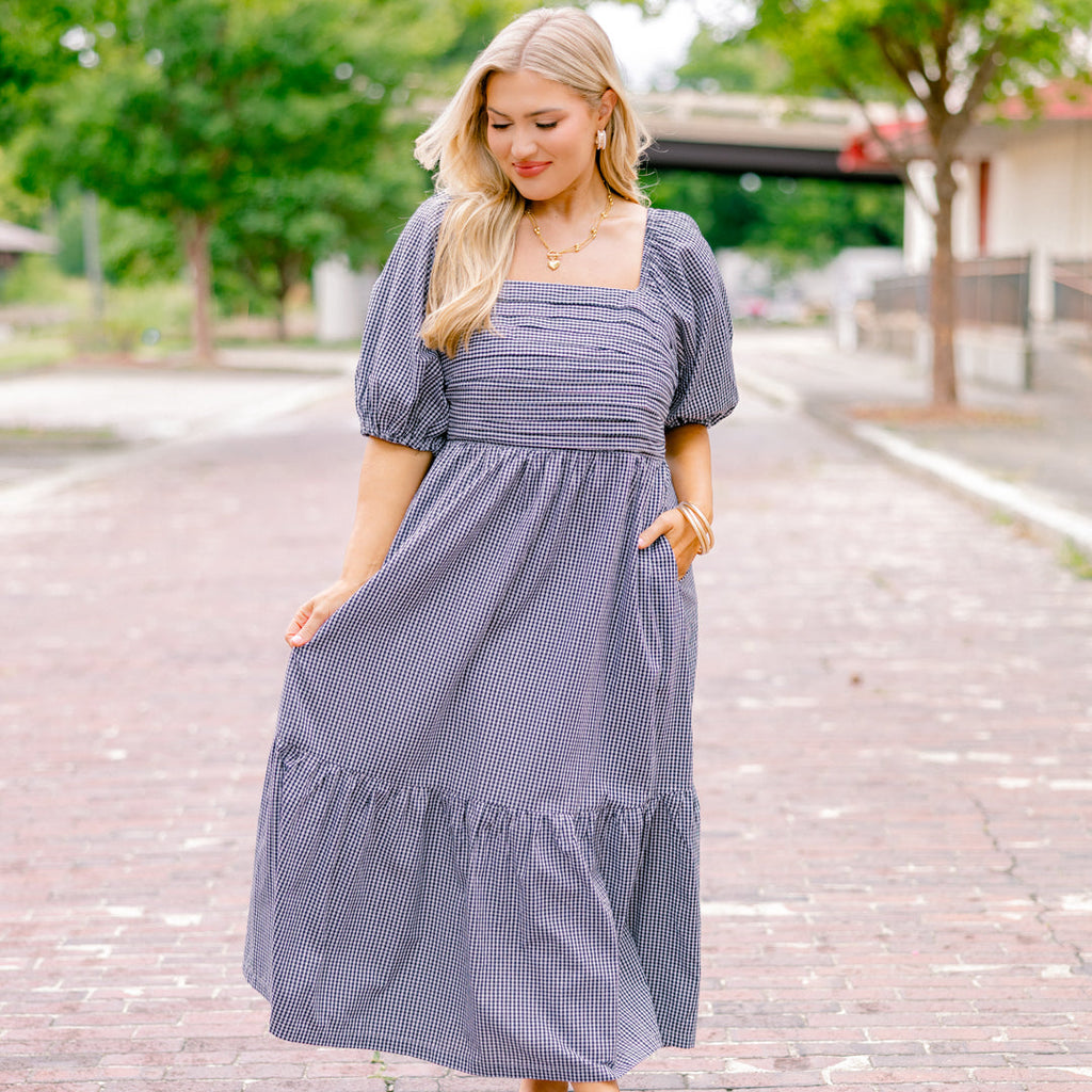 Stunning Views Dress, Black Gingham