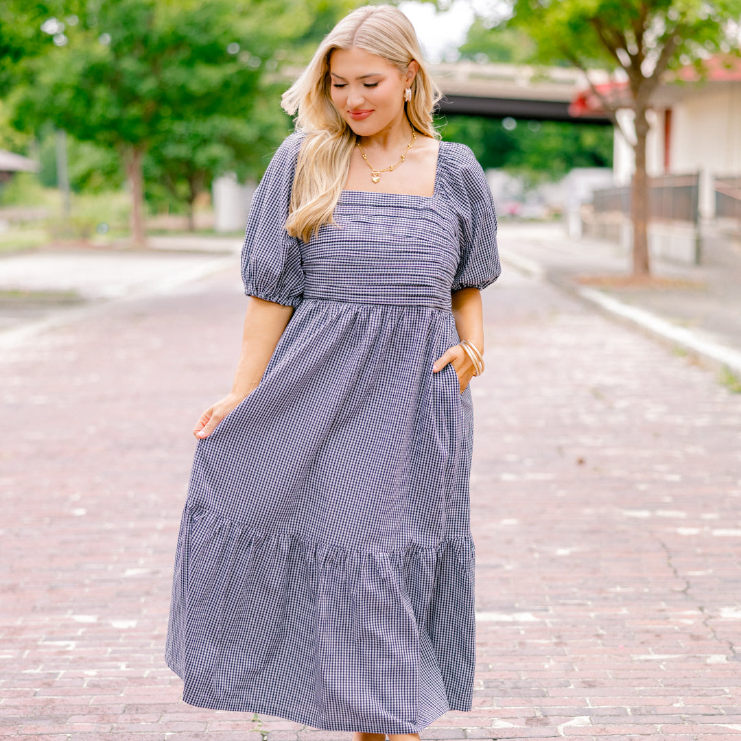 Stunning Views Dress, Black Gingham