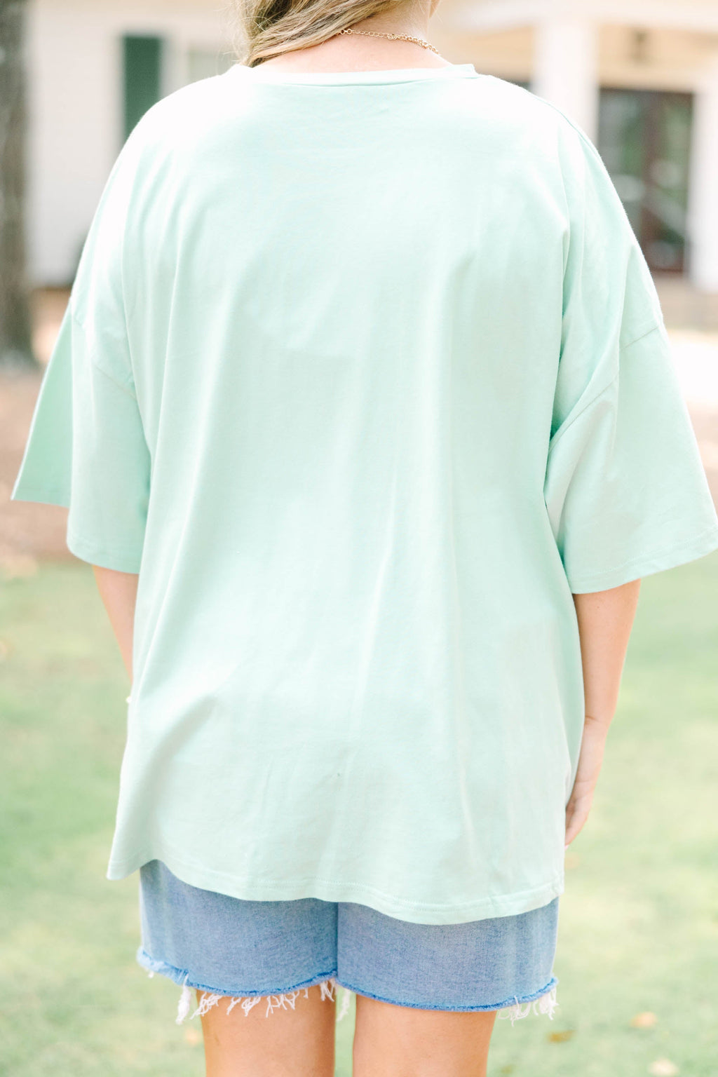 Stylish Mama Boyfriend Tee, Light Sage
