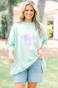 Stylish Mama Boyfriend Tee, Light Sage