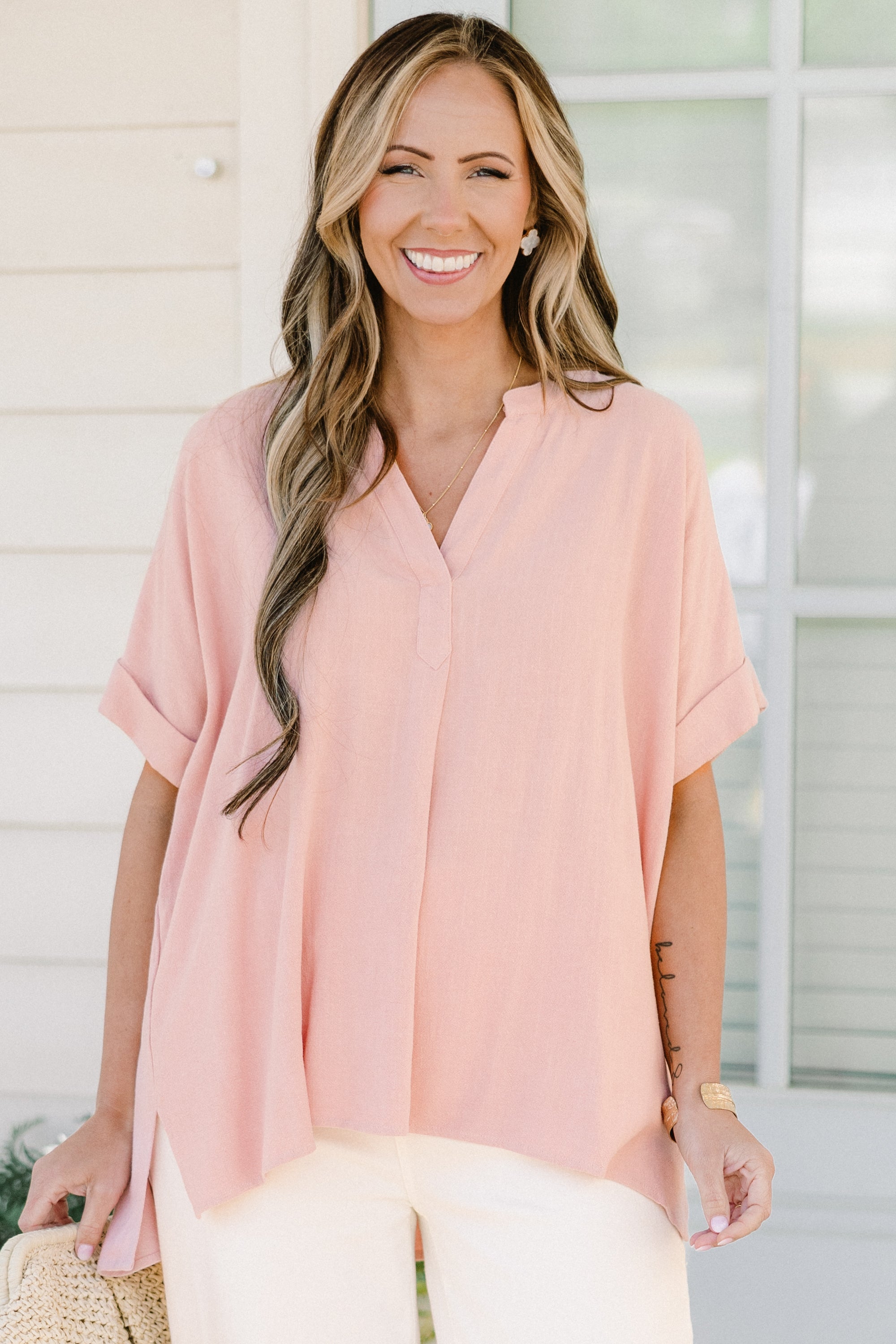 Sugar Magnolia Top, Light Rose