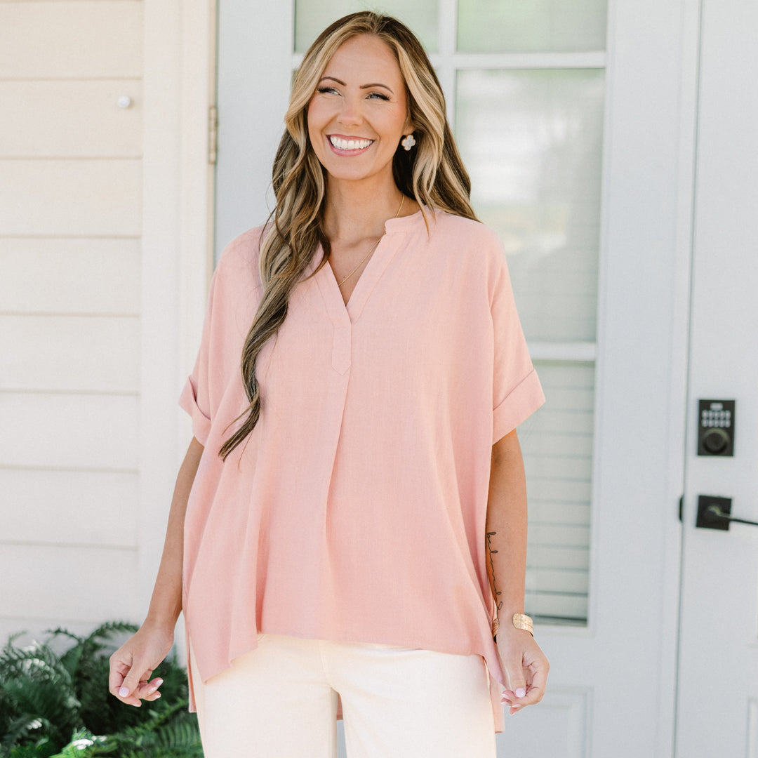 Sugar Magnolia Top, Light Rose