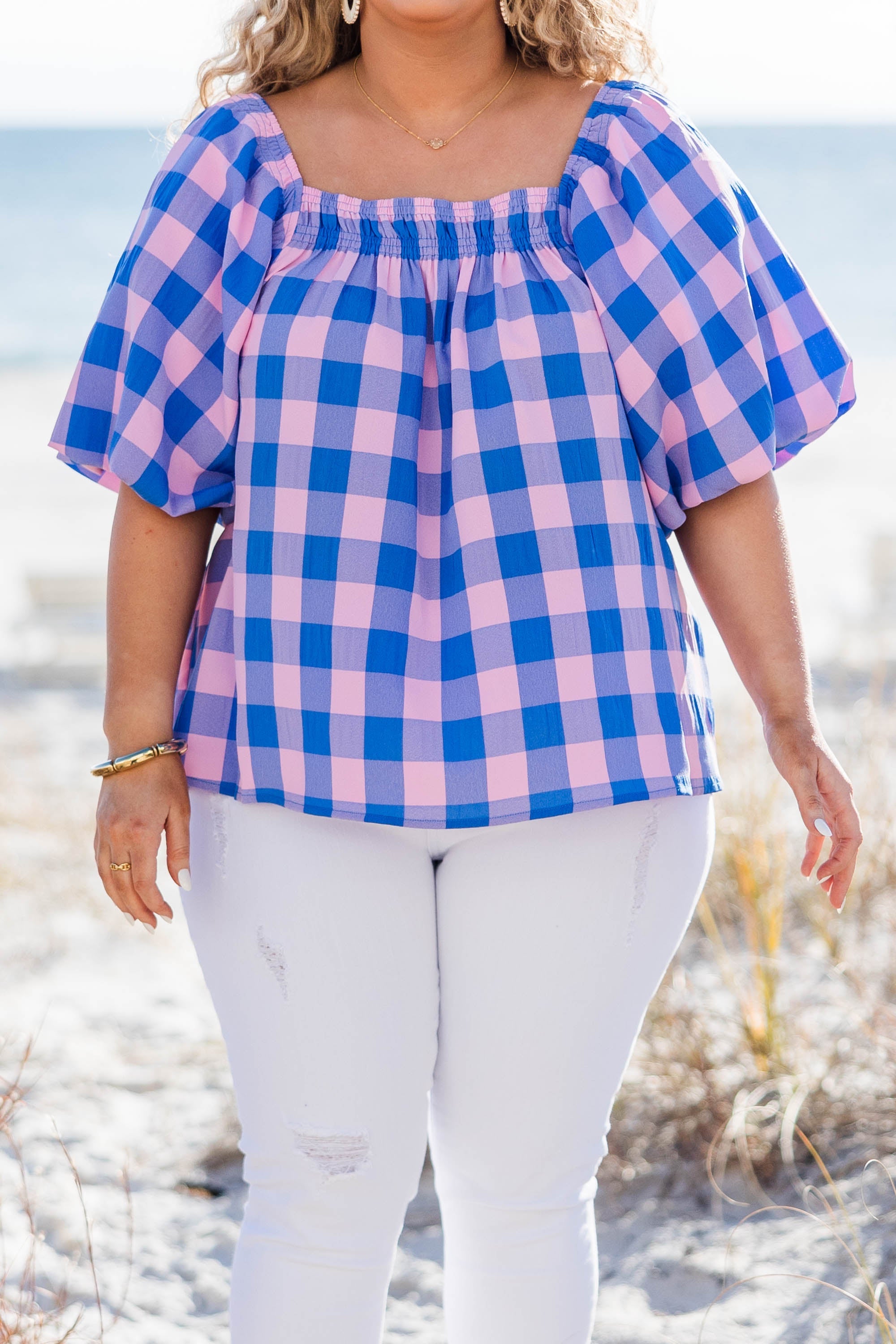 Sugar Pie Top, Blue-Pink