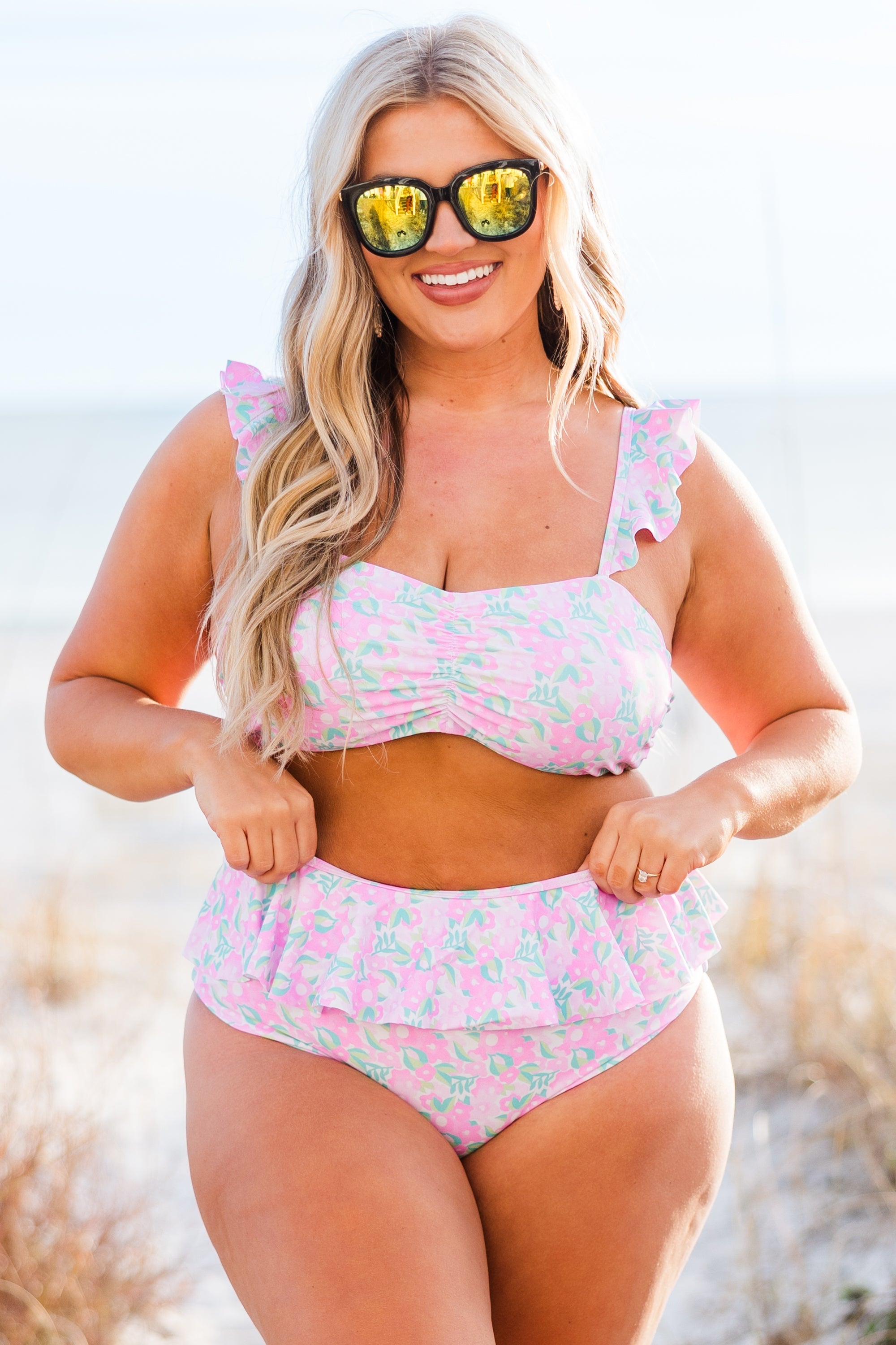Sugar Sands Swim Bottom, Pink Floral