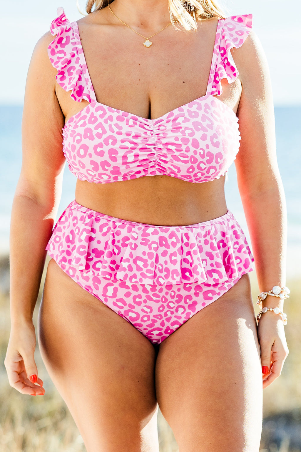 Sugar Sands Swim Bottom, Pink Leopard