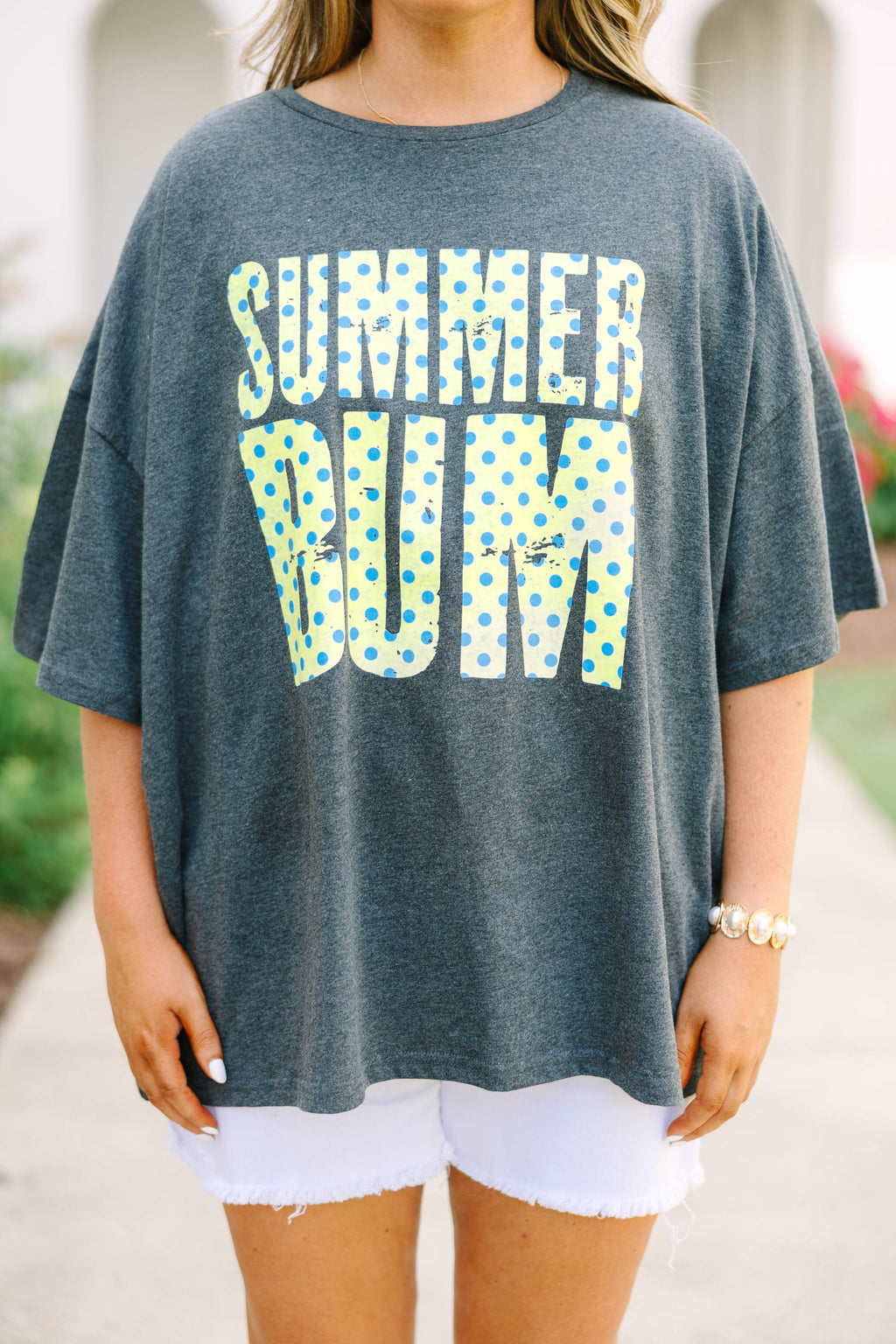 Summer Bummin' Boyfriend Tee, Charcoal
