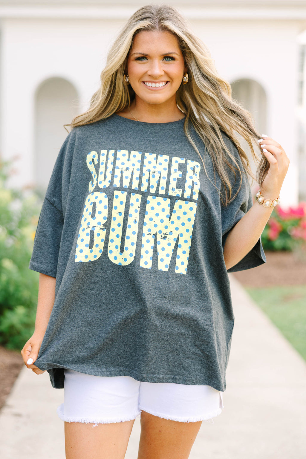 Summer Bummin' Boyfriend Tee, Charcoal