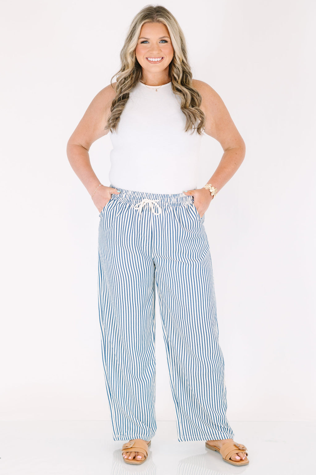 Summer Comfort Pants, Blue Stripe