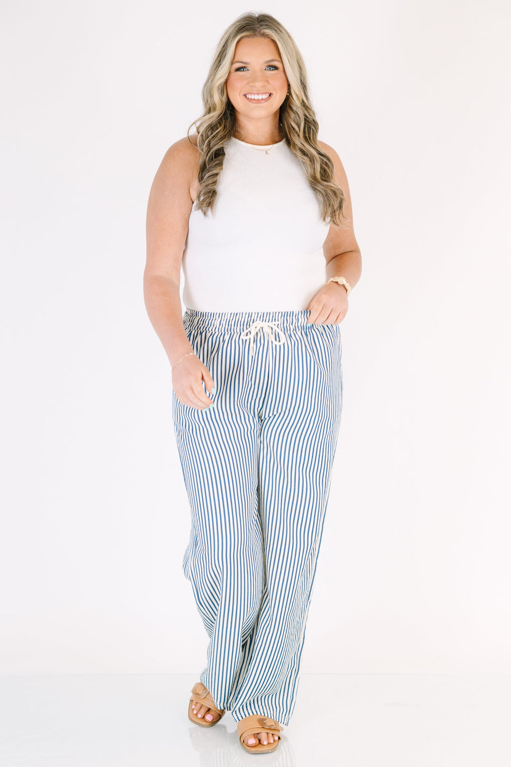 Summer Comfort Pants, Blue Stripe