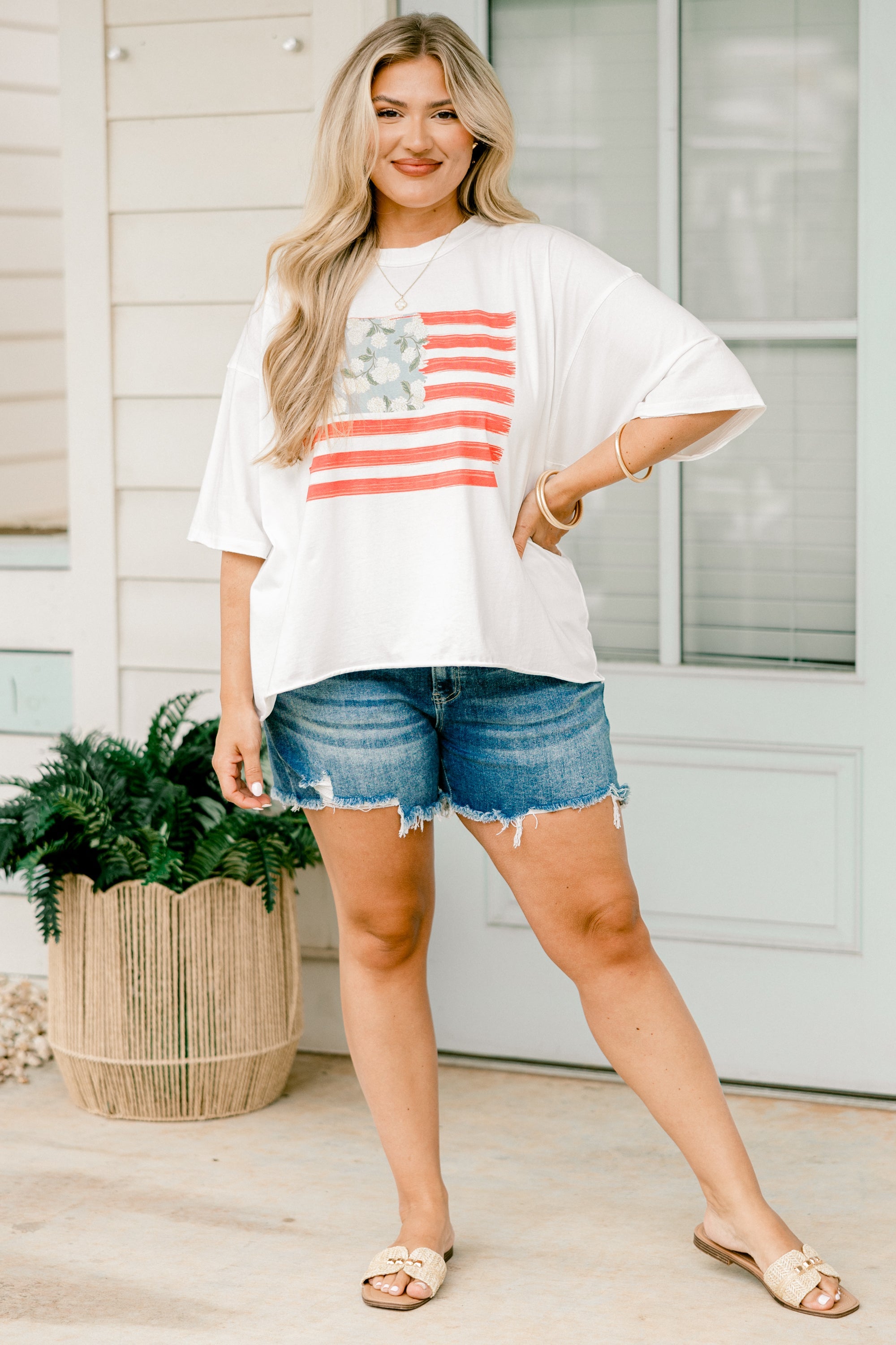 Summer On The Coast Vintage Wash Tee, White